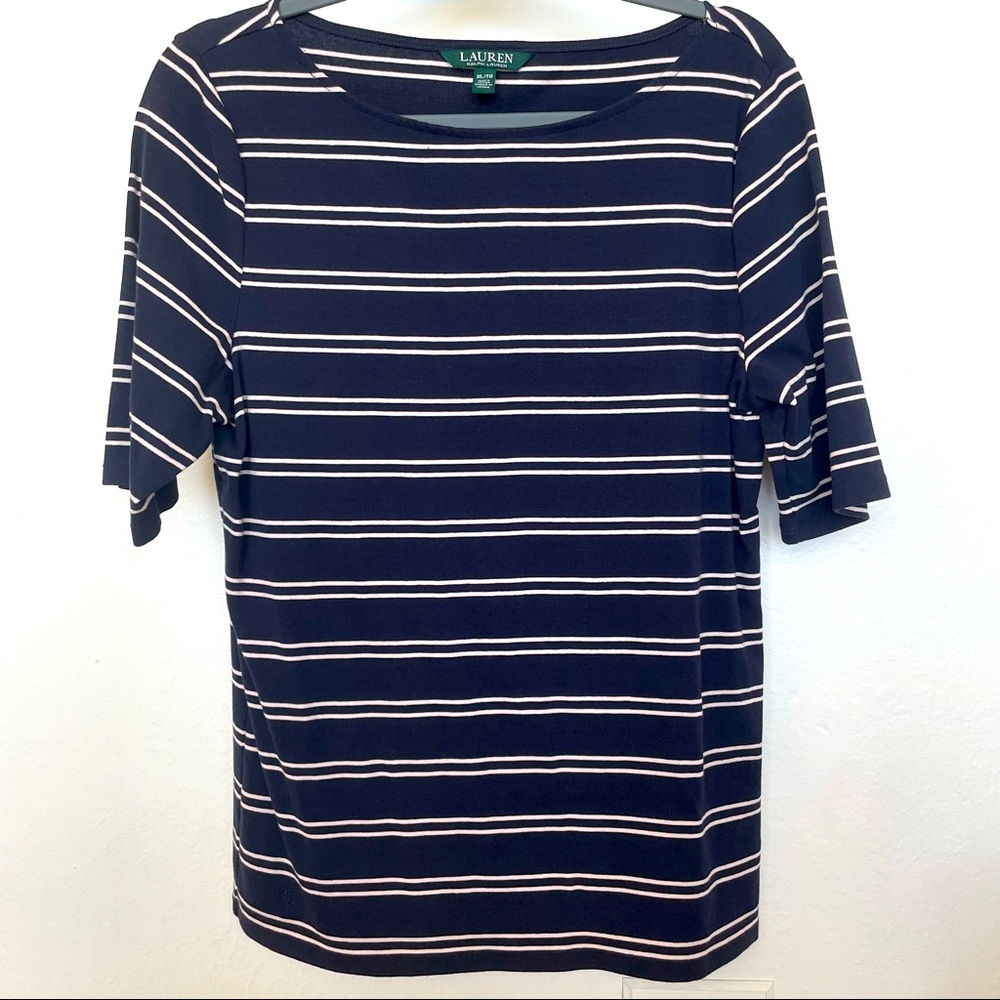 Ralph Lauren Navy Striped Tee